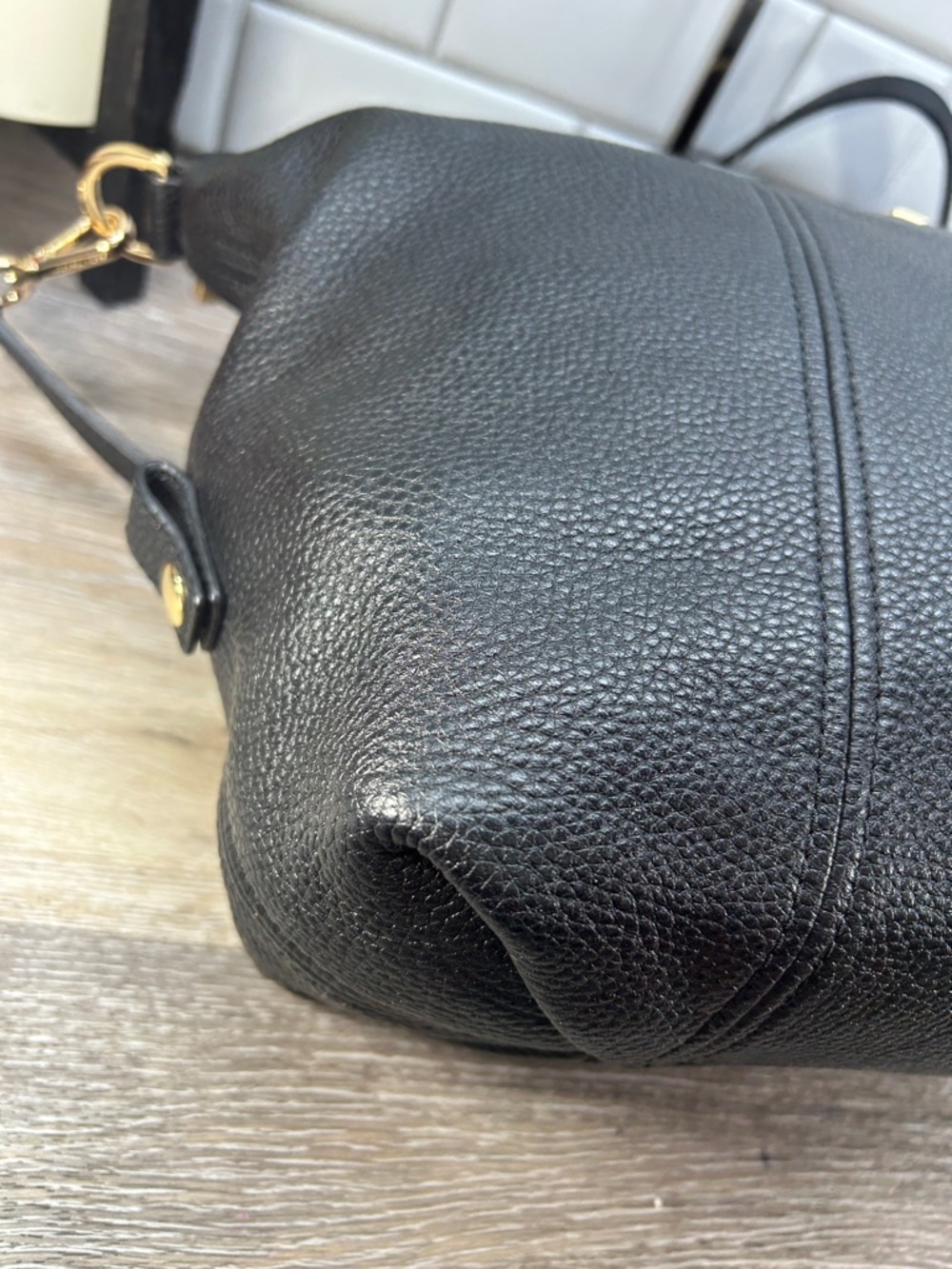 4550 Michael Kors Black Pebbled Leather Satchel - Picture 11 of 13